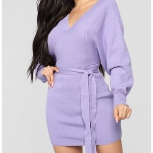 Lavender long sleeve mini dress